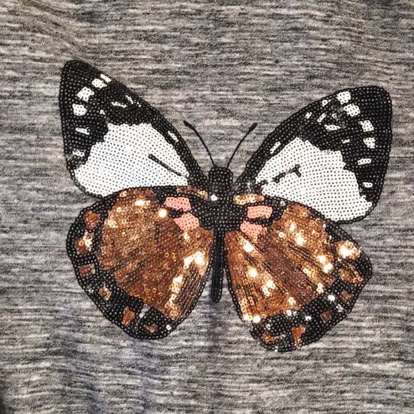 🎁CLEARANCE🎁 REFLEX Sequin Butterfly Jersey Knit Hooded Jacket - 7/8 - Picture 1 of 5